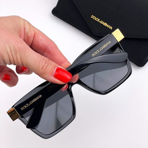 D&G DG6165  501/87 Sunglasses Black Gray Square Women main image 6